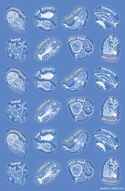  Wonderlands: Sea - Coconut Scented Merit Stickers (Pack of 72)