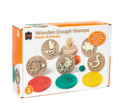 Wooden Dough Stamps - Farm Animals
