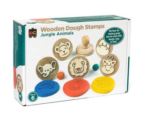 Wooden Dough Stamps - Jungle Animals