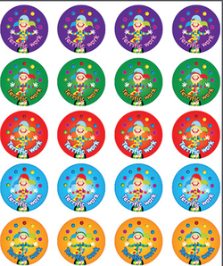 Stickers - Juggler-Terrific Work - Pk 100  9321862005844