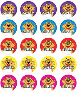 Stickers - Tiger-Superrr - Pk 100  9321862005820