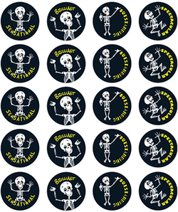 Stickers - Skeleton - Pk 100  9321862005462