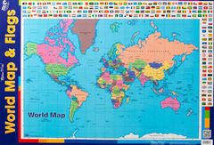 Chart World Map With Flags Double Sided  9781920926076