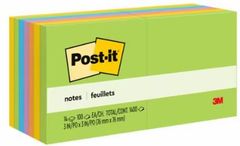 Post-it® Notes 654-14AU, Jaipur Colors, 3 in x 3 in (76 mm x 76 mm), 100% PEFC, SGSCH-PEFC-COC-110078