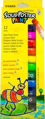 Poster Paint Crayon Sticks Pk 12 Asst Cols Osmer Washable 9313023121210