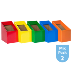 BOOK BOX PK 5 ASST MIX #2 RED YLW GRN BLU OGE 170W X250D X 280H X 170HF 653341531520