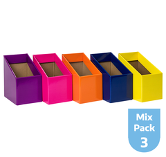 BOOK BOX PK 5 ASST MIX #3 PPL MGTA OGE DBLU YLW 170W X250D X 280H X 170HF 653341531629