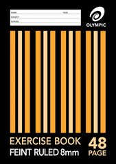 Exercise Book 9x7 48 Page Olympic Stripe 8mm Feint Rule Stapled 225mmx175mm [E2848] 9310353001113