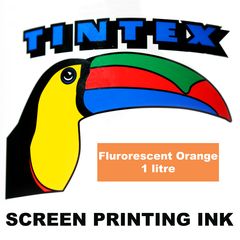 Screen Printing Ink 1L Fluro Orange Tintex (Fluoro Orange, 1 Litre) 9316960602828