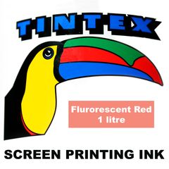 Screen Printing Ink 1L Fluro Red Tintex (Fluoro Red, 1 Litre) 9316960602842