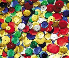 SEQUINS IN A JAR 50G EMBOSSED ROUND