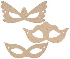 PAPIER MACHE EYE MASKS ASST 30'S