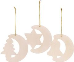 WOODEN CHRISTMAS SHAPES 12S