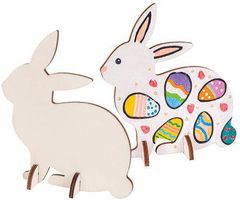 WOODEN STANDING RABBIT ASST 10S
