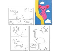 Sand Art Sheets 20PCS Australian Animals