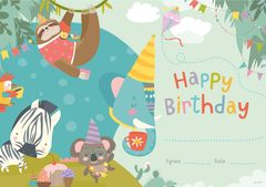 Jungle Jamboree (Happy Birthday) - Certificates
