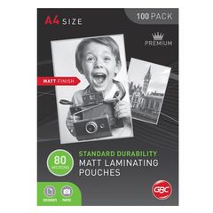 GBC LAMINATING POUCH A4 80 MICRON PK100 MATT