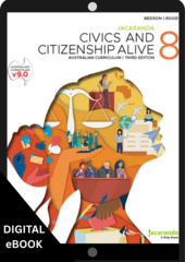 Jacaranda Civics & Citizenship Alive 8 Australian Curriculum 3E (DIGITAL)