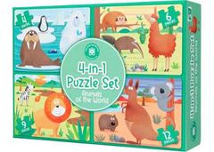 4-in-1 Puzzle Set: Animals of the World