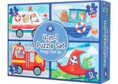 4-in-1 Puzzle Set: Things That Go