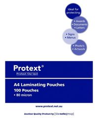 Laminating Pouches A4 80 Micron 100pk - PROTEXT 9314649096906