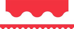 Primary Colours (Red) - Scalloped Border (Pack of 12)