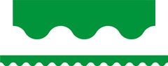 Primary Colours (Green) - Scalloped Border (Pack of 12)