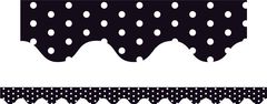 Black Polka Dots - Scalloped Borders (Pack of 12)