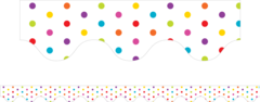 Multicolour Polka Dots (White) - Scalloped Borders (Pack of 12)