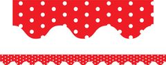 Red Polka Dots - Scalloped Borders (Pack of 12)