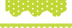 Green Polka Dots - Scalloped Borders (Pack of 12)