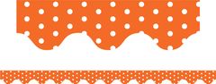 Orange Polka Dots - Scalloped Borders (Pack of 12)