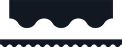 Primary Colours (Black) - Scalloped Border (Pack of 12)