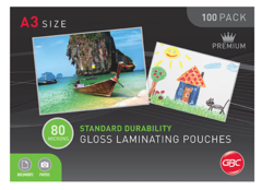 GBC LAMINATING POUCH A3 80 MICRON PK100