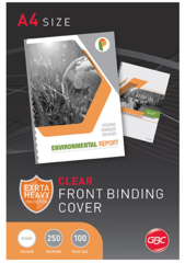 GBC BINDING COVER A4 250 MICRON CLEAR PK100