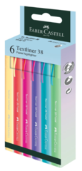 Highlighter Set of 6 Pastel Assortment - Faber Textliner 38