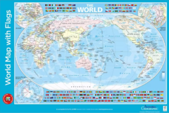 Learning Can Be Fun World Map with Flags Double Sided Chart