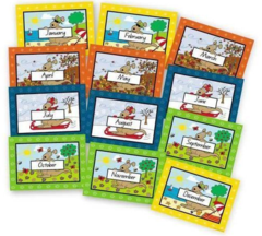 A4 Months of the Year Cards